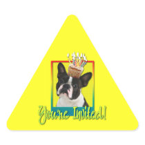 Invitation Cupcake - Boston Terrier Triangle Sticker