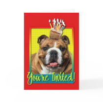 Invitation Cupcake - Bulldog - Dark Greeting Card