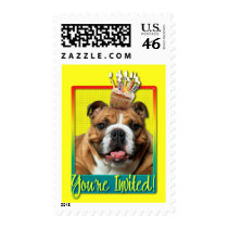 Invitation Cupcake - Bulldog - Dark Postage Stamp