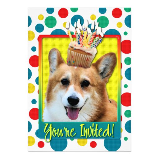 Invitation Cupcake - Corgi - Owen