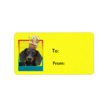 Invitation Cupcake - Dachshund - Winston Address Label