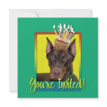 Invitation Cupcake - Doberman - Red - Rocky