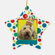 Invitation Cupcake - GoldenDoodle Christmas Ornaments