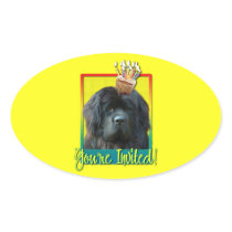 Invitation Cupcake - Newfoundland Oval Stickers