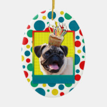 Invitation Cupcake - Pug Christmas Ornament