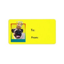 Invitation Cupcake - Pug Personalized Address Labels