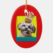 Invitation Cupcake - ShihPoo - Maggie Christmas Tree Ornament
