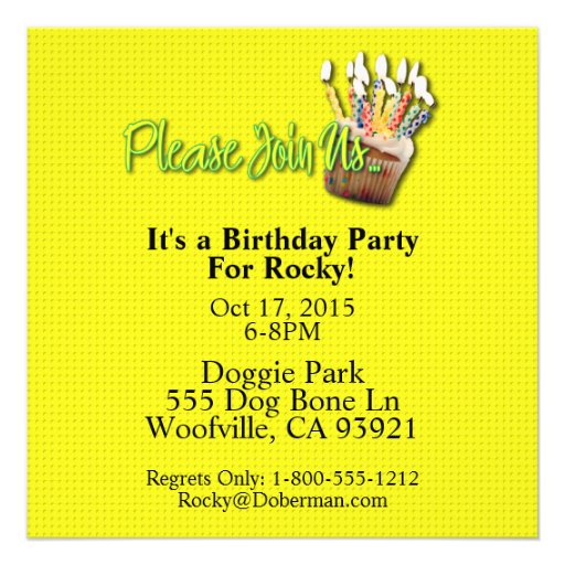 Invitation Cupcake - Yorkshire Terrier