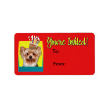 Invitation Cupcake - Yorkshire Terrier Personalized Address Labels