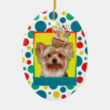 Invitation Cupcake - Yorkshire Terrier Christmas Ornaments
