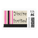 Invitation Deco Pink Custom Postage postage by PrettyPostage Invitation Deco Pink Custom Postage postage