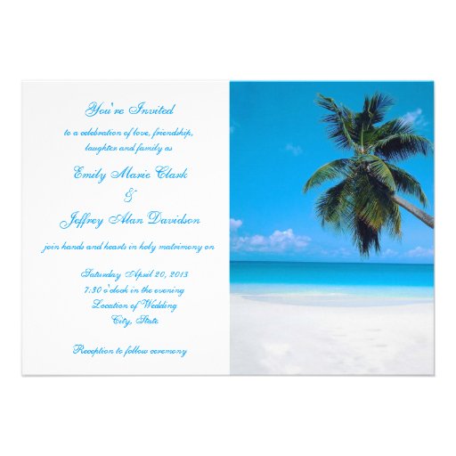 Invitation Destination Beach Wedding Customized