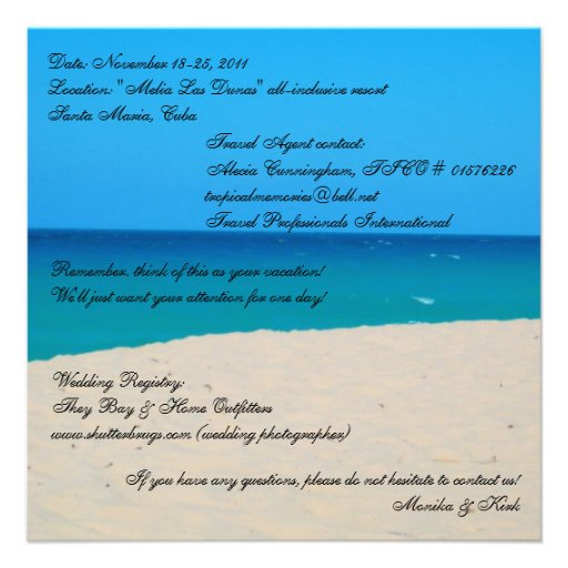 Invitation Destination wedding