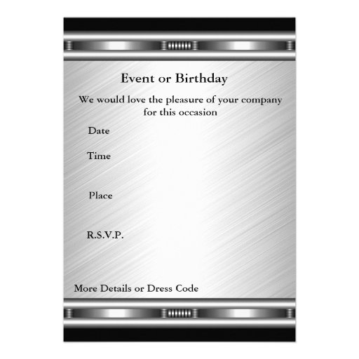 Invitation Elegant Silver 50th Birthday Party