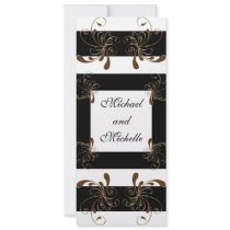 Invitation Engagement Glamour White Gold Floral