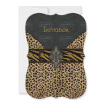 Invitation Exotic Gold Black Animal Leather Multi