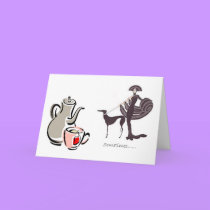 Invitation for Tea - Greyhound and Fancy Lady cards
