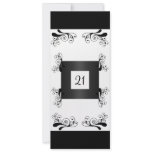 Invitation Glamour White Black Floral