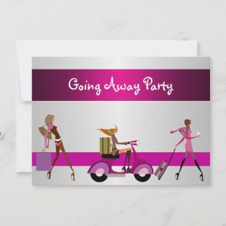 Invitation Going Away Party Girls Bike Luggage Fun zazzle_invitation