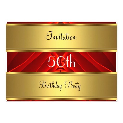 Invitation Gold 50th Birthday Party (front side)