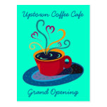 INVITATION GRAND OPENING COFFEE SHOP CAFE POSTCARD