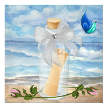 "Invitation in a Bottle" - Beach Invitation - SRF