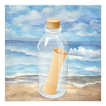 "Invitation in a Bottle" - Beach Invitation - SRF