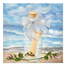 "Invitation in a Bottle" - Beach Invitation - SRF