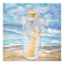 "Invitation in a Bottle" - Beach Invitation - SRF