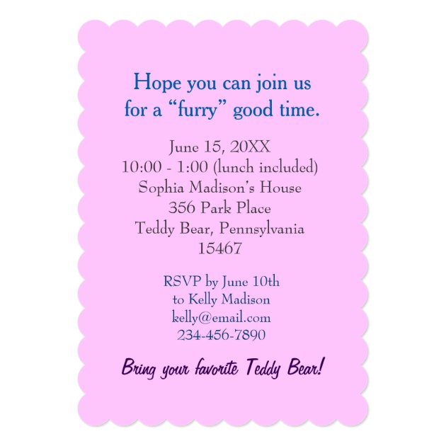 Invitation Kindergarten Graduation Party, Teddy Be
