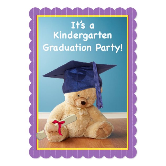 Invitation Kindergarten Graduation Party, Teddy Be (front side)