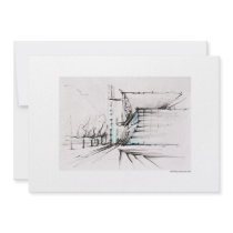 Invitation map design Hanover pencil