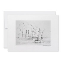 Invitation map design Hanover pencil