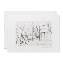 Invitation map design Hanover pencil