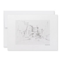 Invitation map design Hanover pencil
