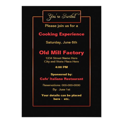 INVITATION - MULTI PURPOSE - BABY AS CHEF