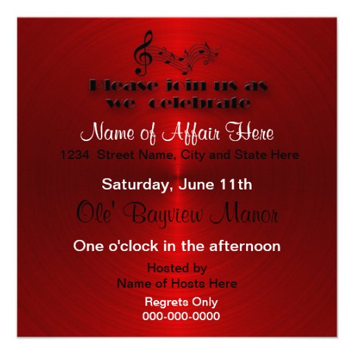 Invitation - Musical -Notes