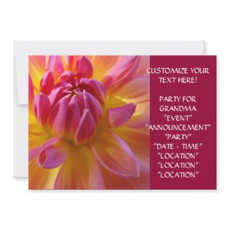 INVITATION Party for Grandma Dahlia Customize Text invitation