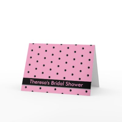 Invitation: Pink and Black Dots Greeting Cards by marry_me