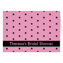 Invitation: Pink and Black Dots Greeting Cards