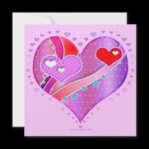 Invitation - Pink Heart, Valentine invitations