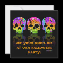 Invitation - POP ART SKULLS invitations