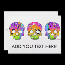 Invitation - POP ART SKULLS invitations