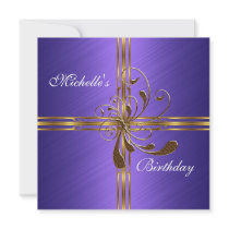 Invitation Purple & Gold Abstract