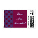 invitation Purple Red floral pattern postage