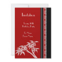 Invitation Red Black White Asian Bamboo invitation