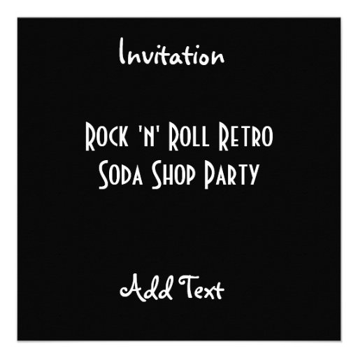 Invitation Rock 'n' Roll Retro Soda Shop Party