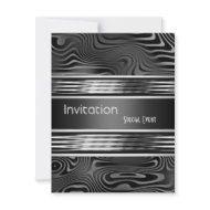 Invitation Special Event Black Silver Metal invitation