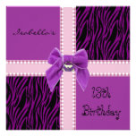 Invitation Sweet 13th Birthday Purple Pink