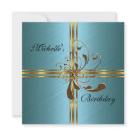 Invitation Teal &amp; Gold Abstract